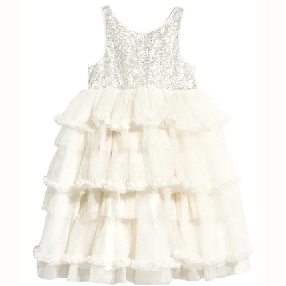 H&M White Layered Kids Dress